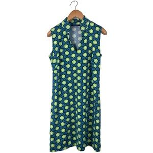 Katherine Way Women’s Size XL Blue & Green Sand Dollar Sleeveless Nylon Dress